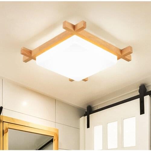 Chinese ceiling Lights wood lampshades flush mount ceiling light Living room sitting room Bedroom wooden ceiling lights