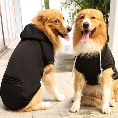 Classic Dog Coat Winter Pet Clothes Solid Dog Hooded Hoodies Jacket For Large Dogs Husky Retriever French Bulldog Outfit XS-5XL