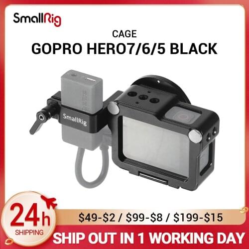 SmallRig Action Camera Vlogging Cage for GoPro HERO 7 / 6 / 5 Black For Microphone Flash Light DIY Options Aluminum Case CVG2320
