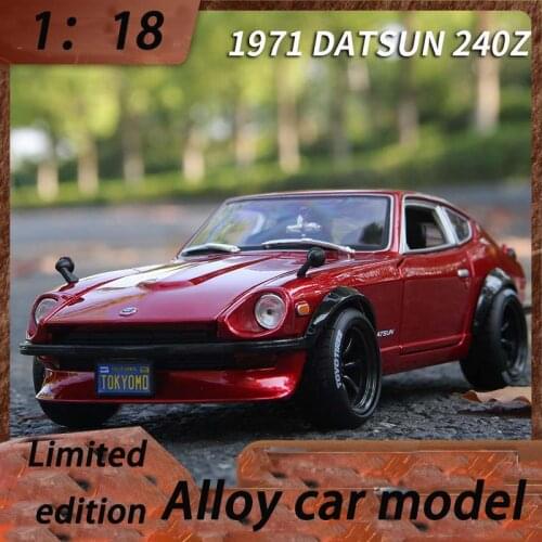 1/18 For Nissan Datsun 240Z 1971 Diecast Model CAR Red kids Gift Collection Ornament Display Metal,Plastic,Rubber