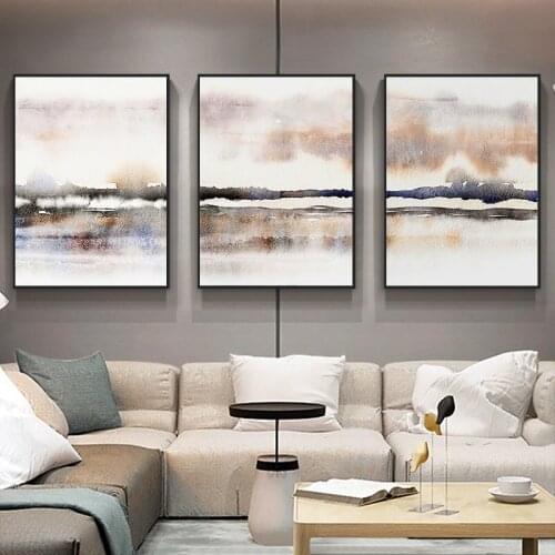3 Pieces Watercolor Abstract Canvas Painting Scandinavian Poster Nordic Style Wall Art Print Modern Home Decoration Pictures