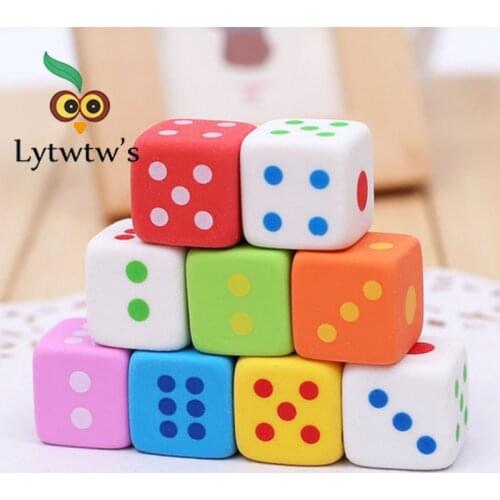 Cute 3 Pcs/set Novelty Dice Shaped Erasers For Kids 3D Candy Color Rubber Toy Kawaii Stationery School Office Supplies creative