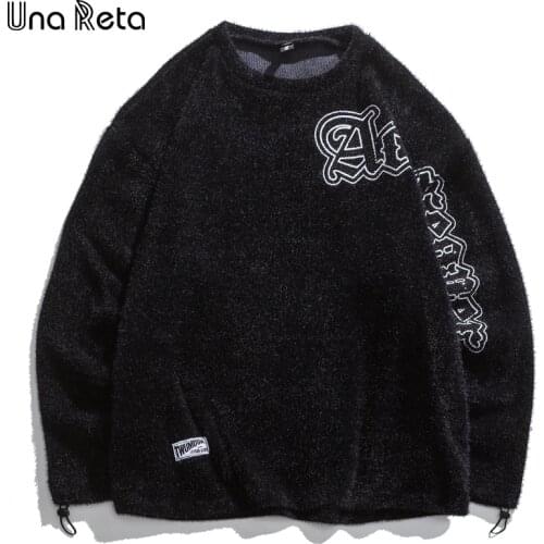 Una Reta Sweater Men Streetwear Autumn Winter Pull Homme Casual Pullover Knitted Sweater Couple Mohair Oversized Sweater