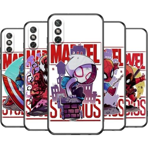 Printed Cute Marvel Hero For Huawei Y9S Y8S Y6S Y9A Y7A Y8P Y7P Y5P Y6P Y7 Y6 Y5 Pro Prime 2020 2019 Black Soft Phone Case