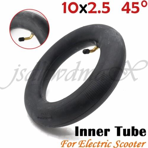 Inflatable Inner Tube 10 x 2.5 with a Bent Valve fits Gas Electric Scooters E-bike Balancing Car 10x2.5 10 inch 45 degree