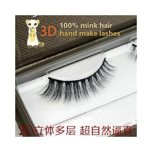 2016 New 1 Box 1 Pair 3D mink False Eyelashes 100% Real Mink Eyelashes Natural Handmade Makup High quality False Eyelashes