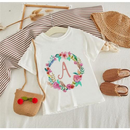 New 2021 Cartoon Flower Letter Plant Printed Tshirt Baby Boys Clothes Funny Casual Girls Tees Fashion Girl T-shirt Short Sleeve