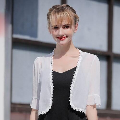 Bridal Bridesmaid Wedding Wraps Half Sleeve Sheer Soft Chiffon Bolero Women Shrugs Open Front Jacket Cardigan Party Dress Coat