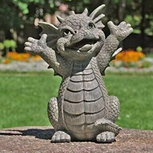 Charmingly Naive Baby Dragon Garden Sculpture Decoration Adorable Yoga Dragon Resin Statue Home Outdoor Decoration Ornaments