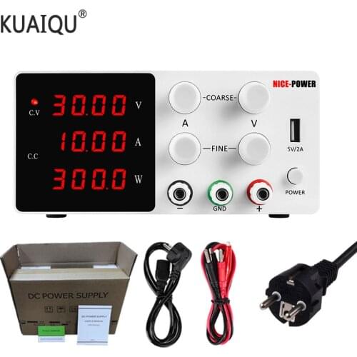 USB DC Regulated Laboratory Power Supply Adjustable 30V 10A Voltage Regulator Stabilizer Switch Bench Power 5A Source 110V 220V