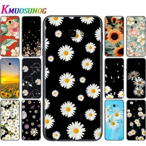 Silicone Cover Daisy Sunflower Floral For Samsung Galaxy J8 J7 Duo J6 J5 Prime J4 Plus J3 J2 Core 2018 2017 2016 Phone Case