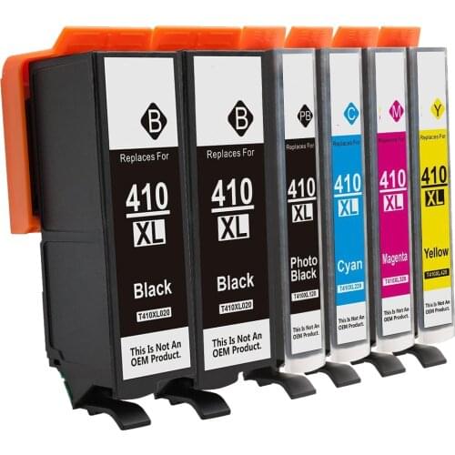 Compatible Ink Cartridge for Epson 410 410XL 6-Pack Epson Expression XP-530 XP-630 XP-635 XP-640 XP-830 Printer