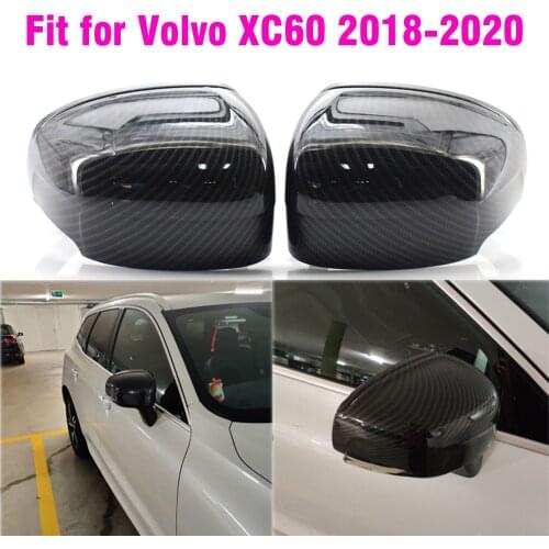 Carbon Fiber Textured Side Door Wing Rearview Mirror Guard Cover For Volvo XC60 2018 2019 2020 Car-Styling