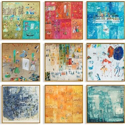 Vintage Scandinavia Abstract Figure Love Canvas Painting Nordic Wall Art Pictures Gallery Poster and Print Living Room Home Deco