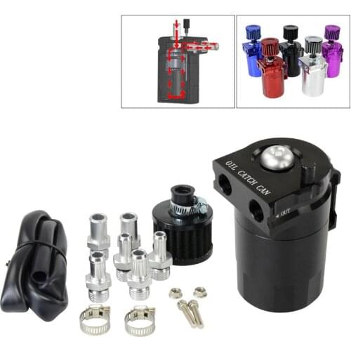 Baffled Aluminum Oil Catch Can Reservoir Tank / Oil Tank With Filter Universal OCC025