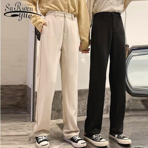 Fall 2021 Pantalones Mujer Cintura Alta Wide Leg Pants Plus Size Trousers Cargo Pants Women Suit Drape Straight Fashion 7263 50