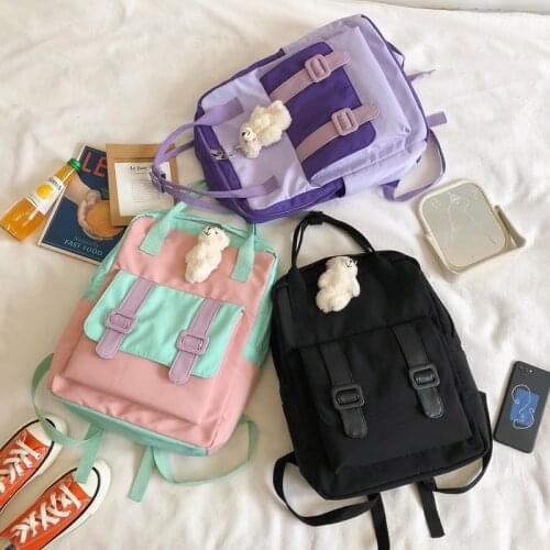 Women Nylon Cloth Backpack Outdoor Waterproof Travel Daypack College Student School Backpack Bags for Teenagers Casual Rucksack