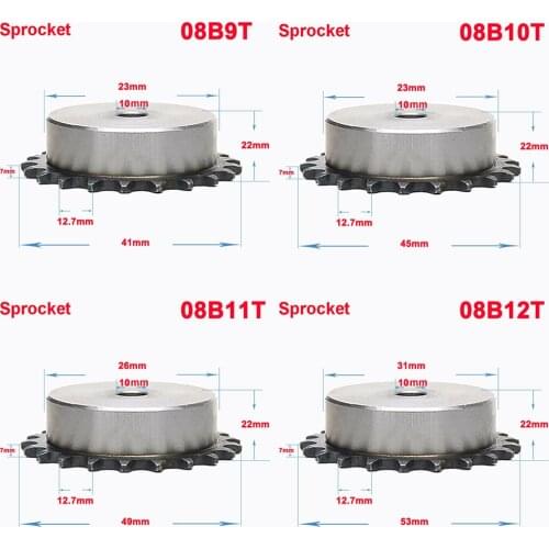 1Pcs 08B 9 Teeth To 24 Teeth Sprocket Wheel Chain Gear Industrial A3 Steel Suitable For 08B Roller Chain