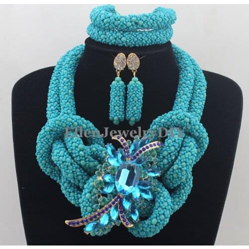 African beads Jewelry Sets Nigerian Wedding Bridal Beads Jewelry Set Statement Jewelry Set Womens Jewellery Set W12803