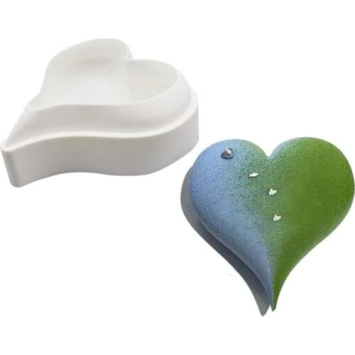 Free shipping 6 Inch heart cooking tools Silicone Fondant Paste Mold DIY Cake Decorating Polymer Resin Candy Sculpey
