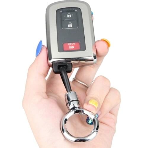 Key Fob Cover Case with Keychain for Toyota TRD Sequoia Tundra Tacoma 4Runner Land Cruise Camry Avalon Car keyring Accessories