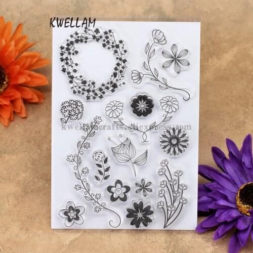 Flower Wreath Scrapbook DIY photo cards account rubber stamp clear stamp transparent stamp 10x15cm KW7041009