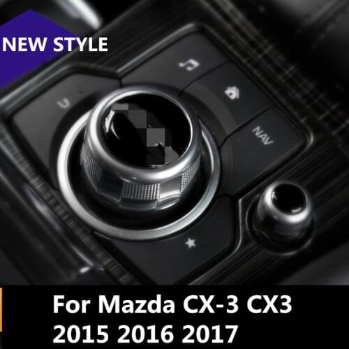 For Mazda CX-3 CX3 2015 2016 2017 Car Gear shift Knob Switch Button Cover Trim Styling Sticker carbon fiber Interior decoration