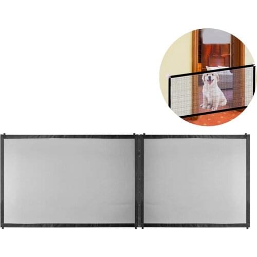 Pet Dog Fence Gate Safe Guard Safety Enclosure Dog Fences Dog Gate The Ingenious Zipper Mesh Pet Gate Pet Supplies Dropshipping