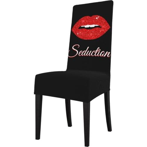 Lips Chair Cover Spandex Elastic Chair Slipcover Case Stretch Chair Covers for Wedding Hotel Banquet Dining Room