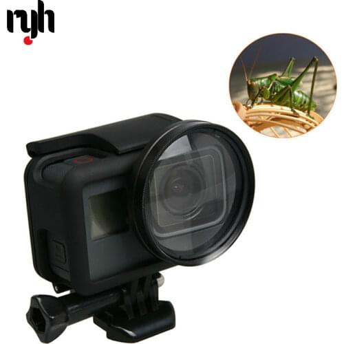 RYH Filter Close UP +10 Macro Lens Protector Cap 52mm Adapter Ring Filtors Filtro for Gopro Hero 5 6 Black Accessories