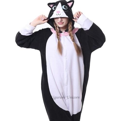 Cat Animal Kigurumi Unicorn Pajamas Adults Winter Sleepwear Unicornio Pyjamas Women Girls Onesie Anime Costumes Jumpsuit