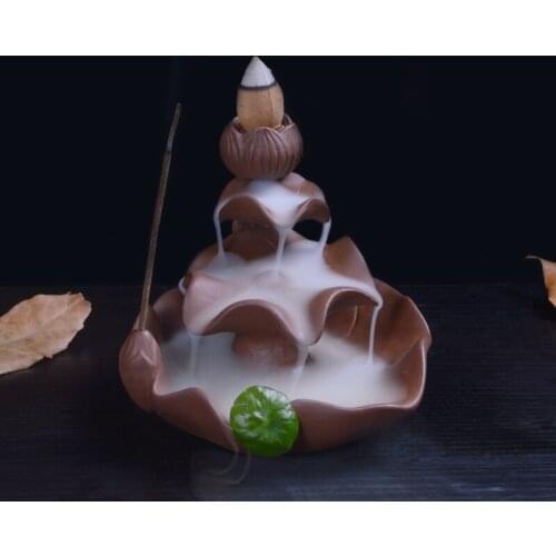 Creative Home Decoration Aromatherapy Stove Lotus Smoke Backflow Incense Cones Ceramic Cone Incense Burner Stick Incense Censer