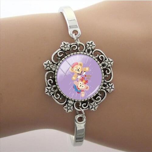 Disney Creative Star Drew Bracelet Duffy Star Shirley May Pattern Bracelet Glass For Friends Dome Bunny Bear Picture Bracelet
