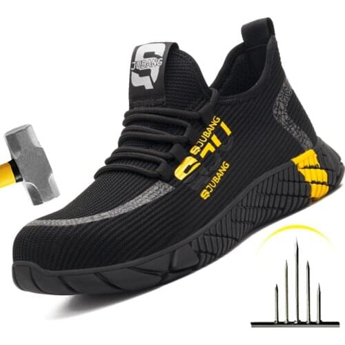 Male Indestructible Work Shoes Sneakers Men Boots Anti-puncture Safety Shoes Men Anti-smash Work Boots Steel Toe Shoes Footwear