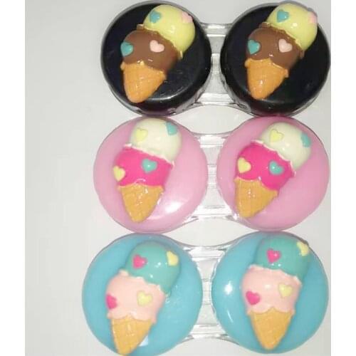 LIUSVENTINA 2021 New Portable DIY Sweet Dessert Cute Lovely Cake Contact Lens Case Box Container for Color Lenses Gift for Girls