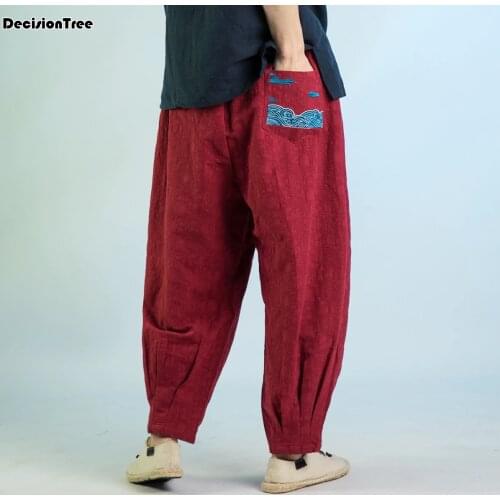2021 tai taiji nine points pants wushu yoga bloomers kung fu martial arts pants men taekwondo training pants kung fu
