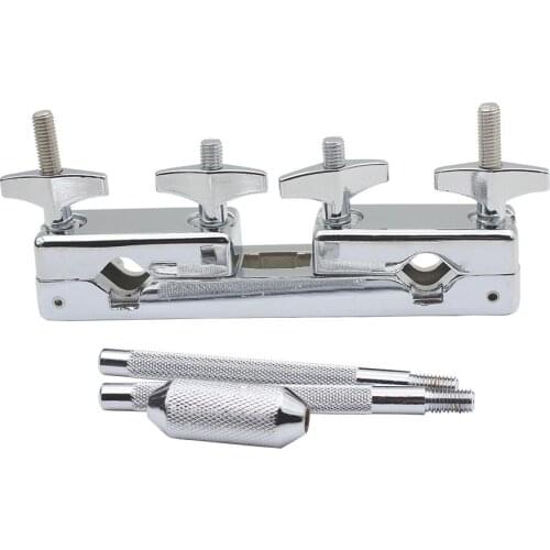 Drum Kit Accessories Metal Universal Bracket Multifunctional Clip with Rod Silver Musical Instrument Accessories Cymbals