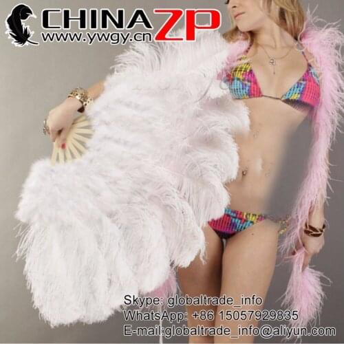 New Design Party Supplier CHINAZP Feathers Customized Available Fluffy Ostrich Marabou Feather Fan Dance Showgirl Costume