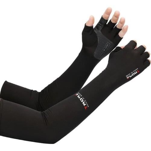 Unisex Half Finger Cooling Arm Sleeves Summer Fitness Compression Arm Protector Anti-Slip Stretchy Sun Protection Arm Sleeves