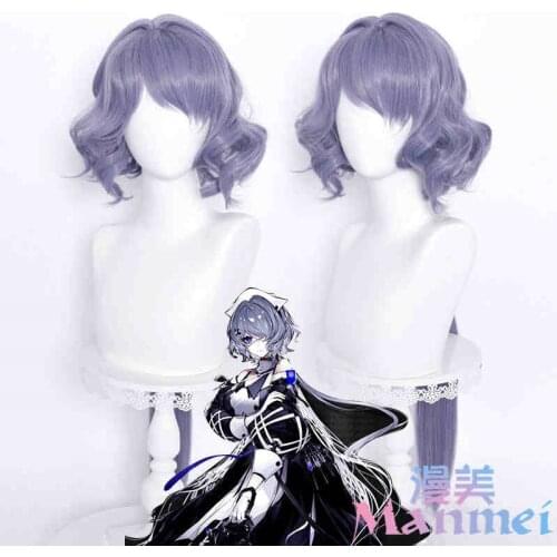 Game Arknights Whisperain Cosplay Purple Hair Heat Resistant Synthetic Wig Halloween Party + Free Wig Cap