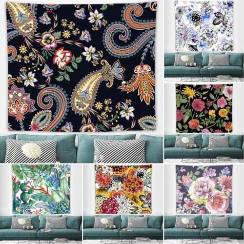Paisley and Flowers Tapestry Wall Hanging Tapestry Aesthetic Home Decor Wall Tapestry Bedroom Living Room College Dorm
