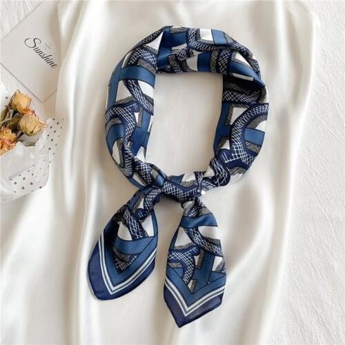 Silk Square Scarf Fashion Lady Shawl and Wraps Female Hijab Scarves Neckerchief Foulard Soft Hairband Women Bandana Summer 2021