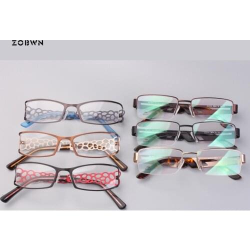 Half rim frames mix wholesale eyeglasses women spectacles male oculos de grau for myopia reading double colors black gun brown