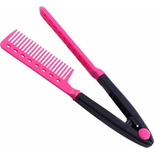 Hairdressing V Type Straightening Comb Hair Straightener Brush Pro Salon Haircut DIY Barber Styling Tools Anti-static Comb