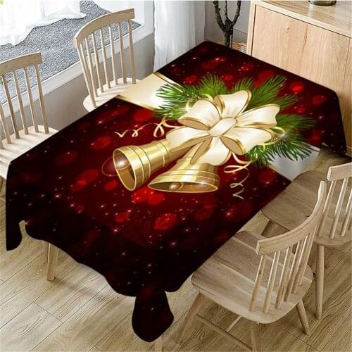 Christmas 3D Print Tablecloth Rectangular Picnic Dust Table Cover Elastic Chair Cover Christmas Banquet Party Cushion Protector