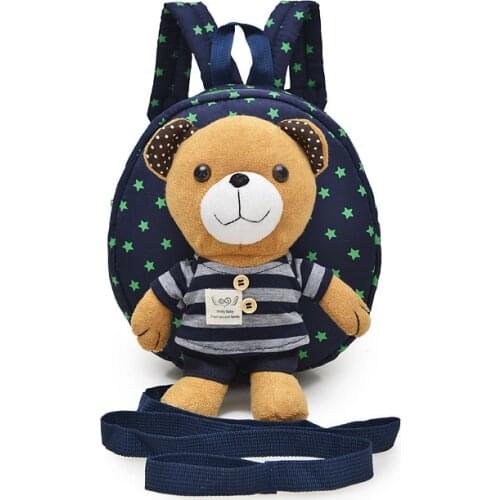 9 Colors Bear Harness Backpack with Plush Toy Anti-Lost Bag with Safty Strap 3-in-1 Harness Buddy Toddler Walking Rein