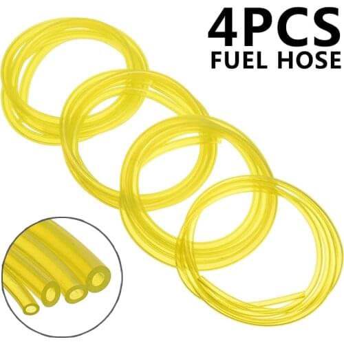 4pcs Yellow PU Petrol Fuel Gas Line Hose 2mmx3.5mm/2.5X5mm/3X5mm/3x6mm For String Trimmer Chainsaw Blower Engine