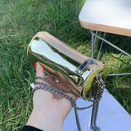 Summer Chain Crossbody Bags for Women 2021 Luxury Trend Cylinder Bag Ladies Fashion Simplicity PU Leather Shoulder Bag