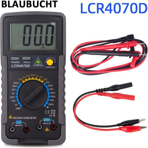 LCR Capacitor Tester Digital Multimeter Tester Professional Capacitor Capacitance Meter Check Capacitors Capacimeter LCR4070D