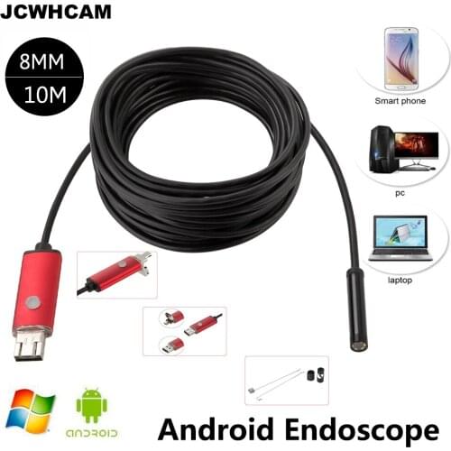 JCWHCAM Endoscope 8mm USB Endoscope Android 5M 10M USB Endoscopio Mini Endoscope Camera 720P Inspection Waterproof Phone Camera